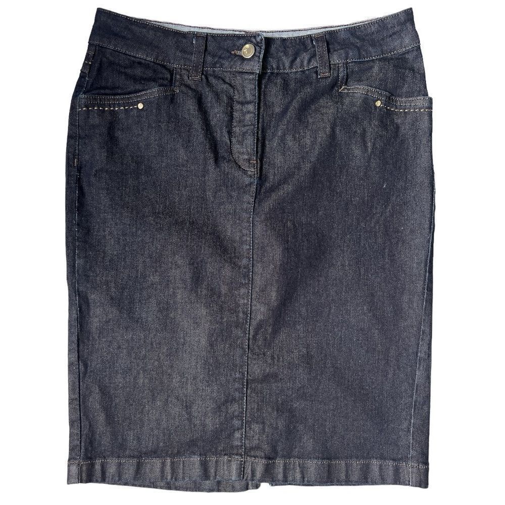 TRUSSARDI JEAN Woman’s Blue Pencil Denim Mid-Length Skirt Size L